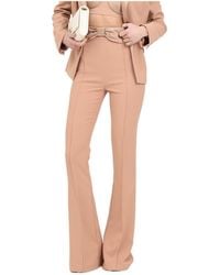 Elisabetta Franchi - Satin Bow Crêpe Trousers - Lyst