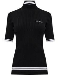 Off-White c/o Virgil Abloh - Short-Sleeved High-Neck Knit Top - Lyst