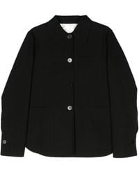Jil Sander - Button-Up Curved Hem Shirt Jacket - Lyst