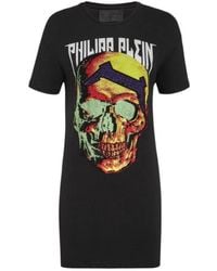 Philipp Plein - Logo Details T-Shirt Dress - Lyst