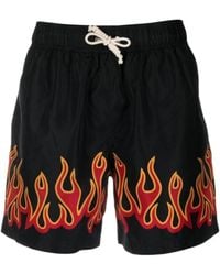 Palm Angels - Flame-Printed Drawstring Swimming Trunks - Lyst