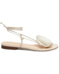 Magda Butrym - Floral Ankle-Tie Flat Sandals - Lyst