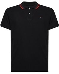 Vivienne Westwood - Logo Embroidered Short Sleeve Polo Shirt - Lyst