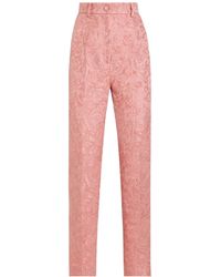 Dolce & Gabbana - Tailored Quilted Floral Jacquard Pants - Lyst