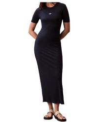Calvin Klein - Ribbed Midi Dress - Lyst