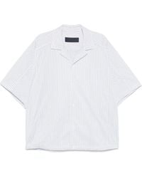 Juun.J - Juun J Poly Stripe Coach Short Sleeve Shirt - Lyst