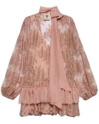 Aniye By - Floral-Embroidered Ruffled Dress - Lyst