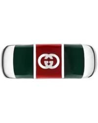 Gucci - Wide Ring With Web Detail - Lyst