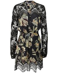 Just Cavalli - Lace Long-Sleeved Dress - Lyst