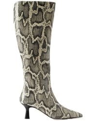 Aeyde - 70Mm Klea Snake-Print Calf Leather Boots - Lyst
