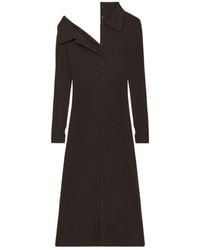 Courreges - Courrèges Button Detailed Ribbed-Knit Midi Dress - Lyst