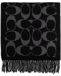 COACH - Jacquard Fringed Scarf - Lyst