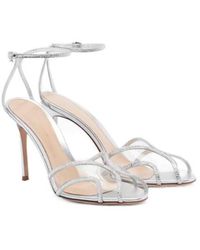 Gianvito Rossi - Embellished Suede And Pvc Sandals - Lyst