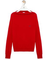 Loewe - Anagram-Embroidered Boat-Neck Sweater - Lyst