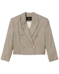 Twinset - Houndstooth-Pattern Double-Breasted Blazer - Lyst