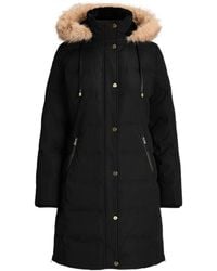 Ralph Lauren - Real Leather Fur Hood Medium Puffer Jacket - Lyst
