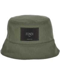 Fendi - Logo-Patch Detail Bucket Hat - Lyst