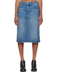 Stella McCartney - Snap Denim Midi Skirt - Lyst