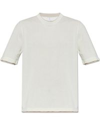 Eleventy - Short Sleeved Crewneck Knitted Top - Lyst
