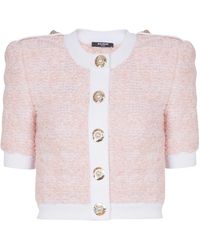 Balmain - Short-Sleeved Knit Cardigan - Lyst