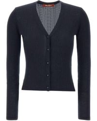 Max Mara - Studio Potus Button-Up V-Neck Cardigan - Lyst
