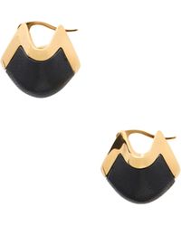 KHAITE - Lotus-Plated And Leather Drop Earrings - Lyst