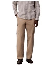 Calvin Klein - Straight Cotton Cargo Pants - Lyst