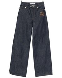 A.P.C. - X Marc Jacobs Logo Embroidered Wide-Leg Jeans - Lyst