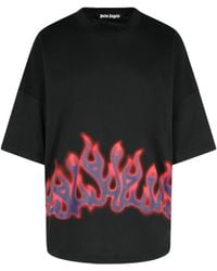 Palm Angels - Flames Pattern Oversized T-Shirt - Lyst