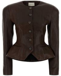 Magda Butrym - Long-Sleeve Leather Jacket - Lyst