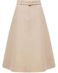 Moncler - Logo Patch A-Line Midi Skirt - Lyst