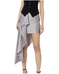 Elisabetta Franchi - Asymmetric Hem Draped Mini Skirt - Lyst