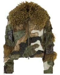 Fendi - Patchwork Shearling Blouson - Lyst