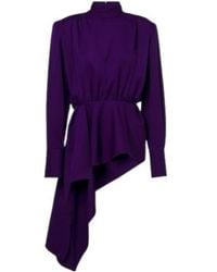 Mugler - Peplum Wool Blouse - Lyst