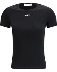Off-White c/o Virgil Abloh - Off Stamp Ribbed Crewneck Top - Lyst