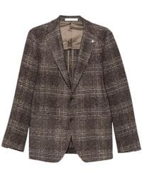 Tagliatore - Check-Pattern Single-Breasted Blazer - Lyst