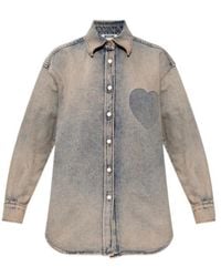 Moschino - Heart Detail Denim Shirt - Lyst