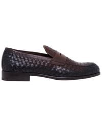 Doucal's - Woven Penny Loafers - Lyst