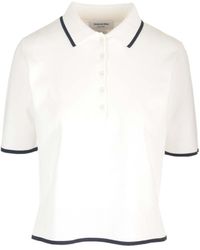 Thom Browne - Rib-Stitch Short-Sleeved Polo Shirt - Lyst