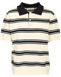 DUNST - Striped Polo Knitted Top - Lyst