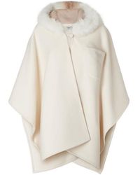 Fendi - Ivory Wool Poncho - Lyst