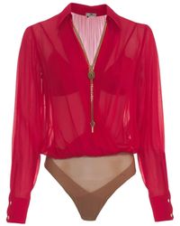 Elisabetta Franchi - Chained Long-Sleeved Top - Lyst