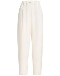 Brunello Cucinelli - Embellished Straight Trousers - Lyst