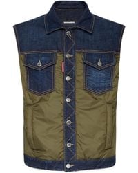 DSquared² - Dark Urban Wash Denim Puffer Vest - Lyst