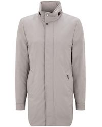 Moorer - High-Neck Buttoned Coat - Lyst
