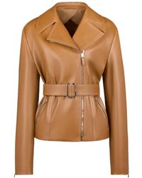 Tod's - Belted Leather Jacket - Lyst