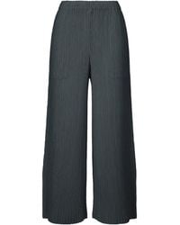 Issey Miyake - Ey Miyake Hatching Pleated Cropped Pants - Lyst