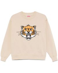 KENZO - Happy Tiger Embroidered Sweatshirt - Lyst
