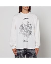 Ganni - Solid Color Minimalist Long Sleeve T-Shirt - Lyst