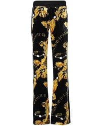 Versace Jeans Couture - Baroque-Print Velvet Trousers - Lyst